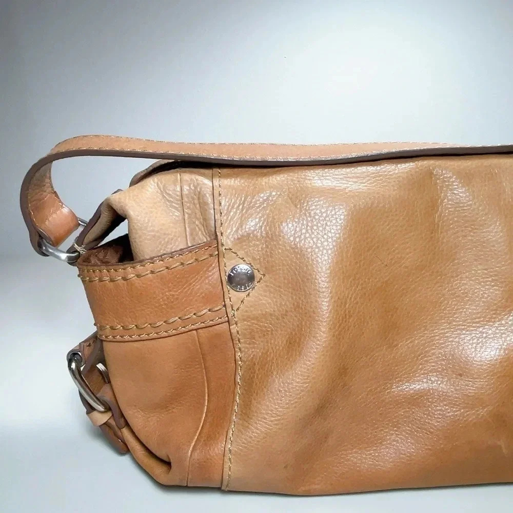Fossil Leather Brown Key Chain Hobo Shoulder  Bag - Picture 8 of 16